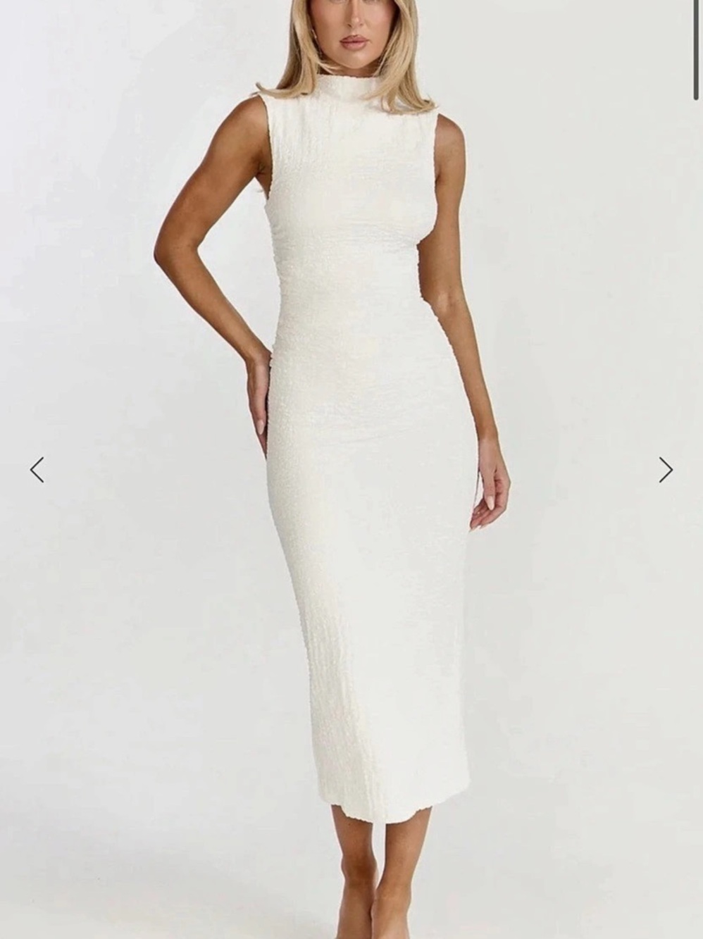 SHOWPO ALEKS MIDI DRESS
High Neck Bodycon Dress In Off White